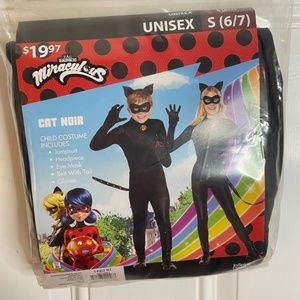 Halloween Costume Unisex Black Cat Size Small 6-7